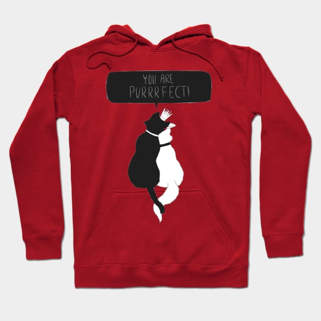 Valentine Cat, you are purrrfecti Hoodie by stark.shop